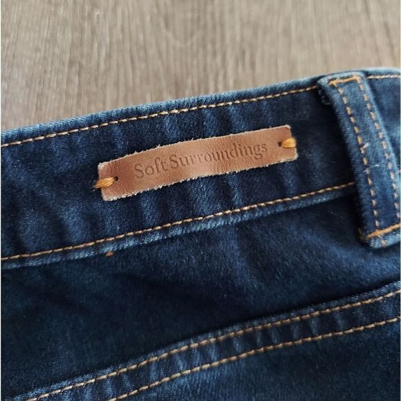 Soft Surroundings High Rise Straight Leg Touch of  Lace Ankle Jeans 16T - Picture 7 of 11